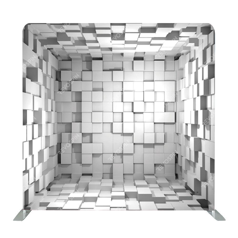Gray 3D Cubes Tension Backdrop - VS Booths 360