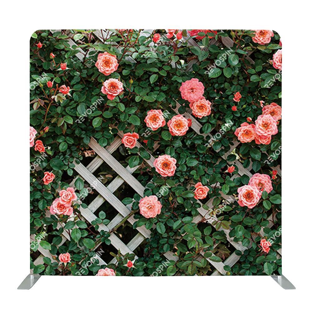 Pink Rose Garden Tension Backdrop - VS Booths 360