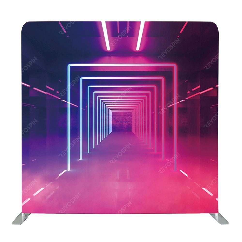 3D Neon Pink Futuristic Corridor Tension Backdrop - VS Booths 360