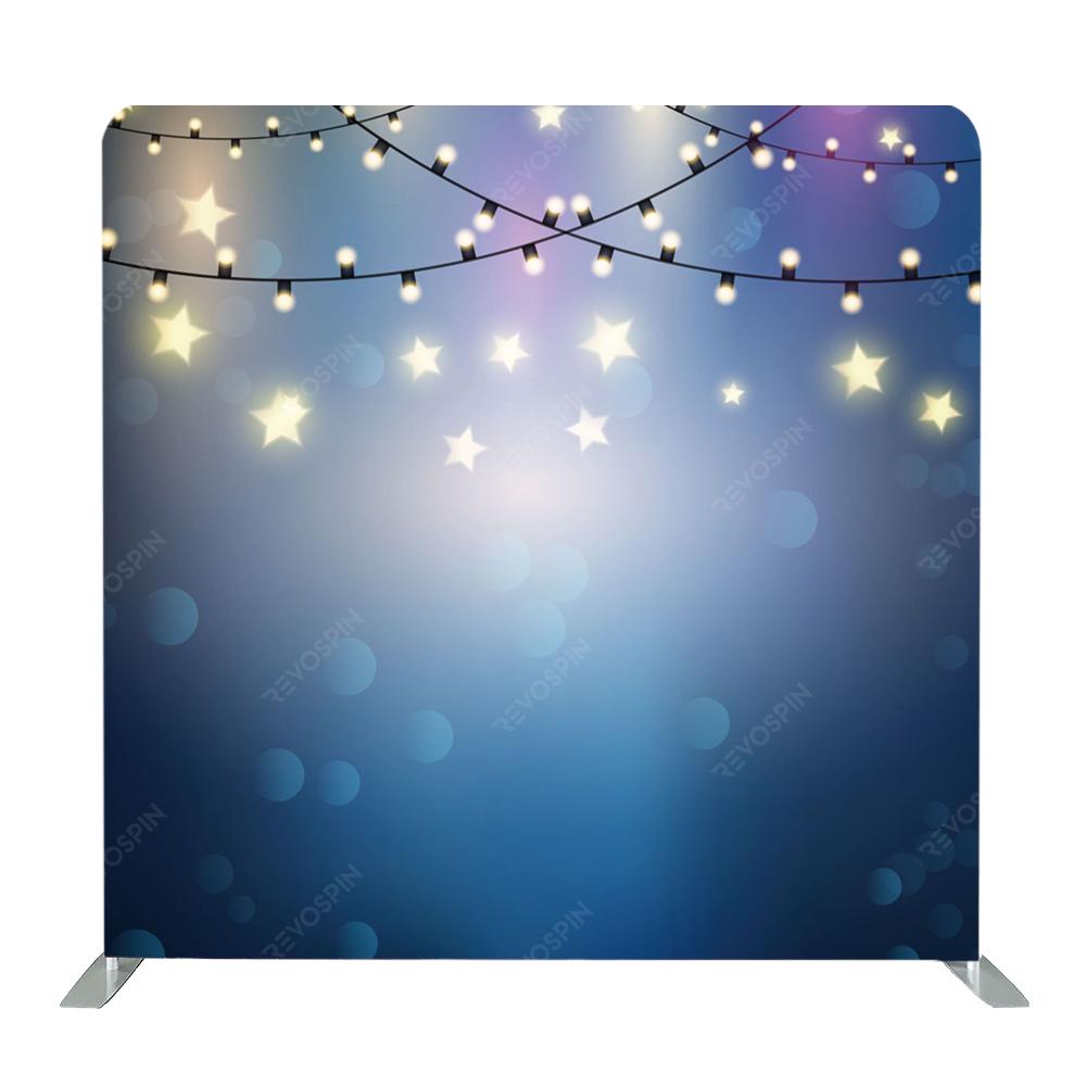 Blue Twinkle Star Lights Tension Backdrop - VS Booths 360