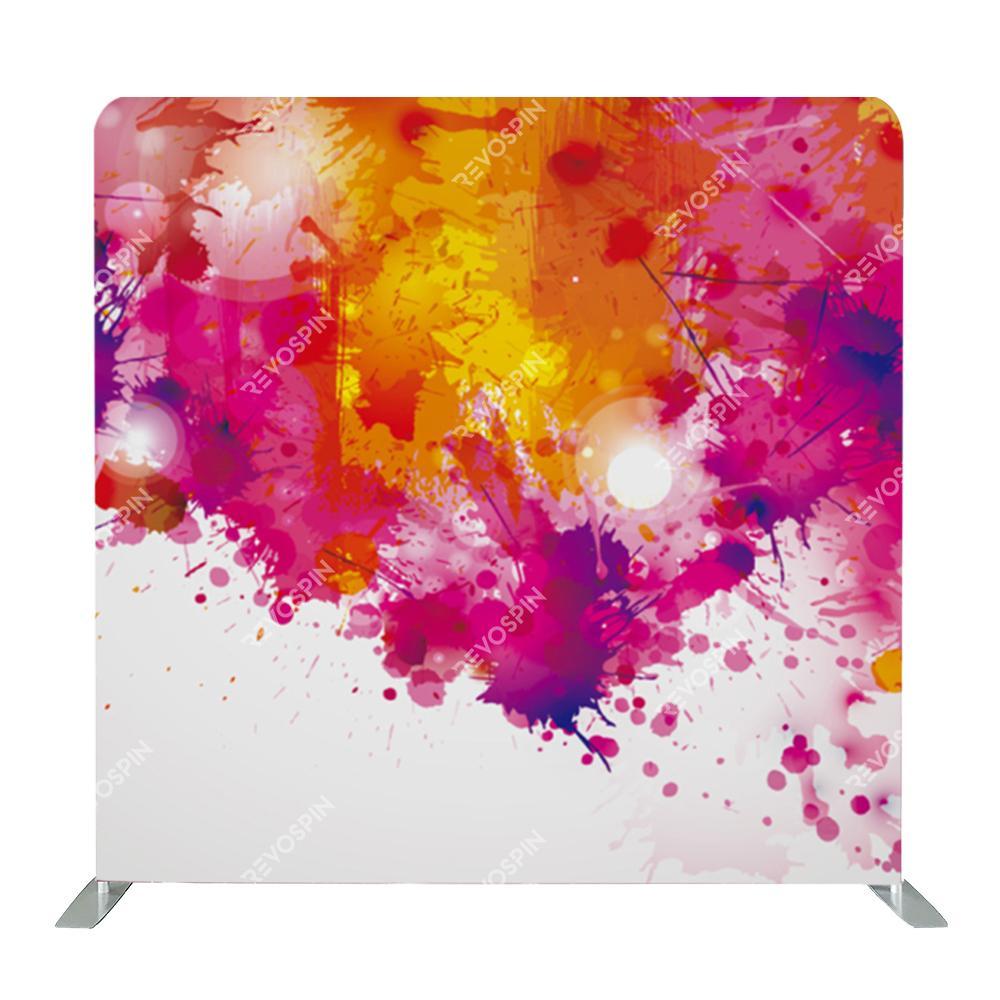 Pink and Yellow Paint Splatter Tension Backdrop - VS Booths 360