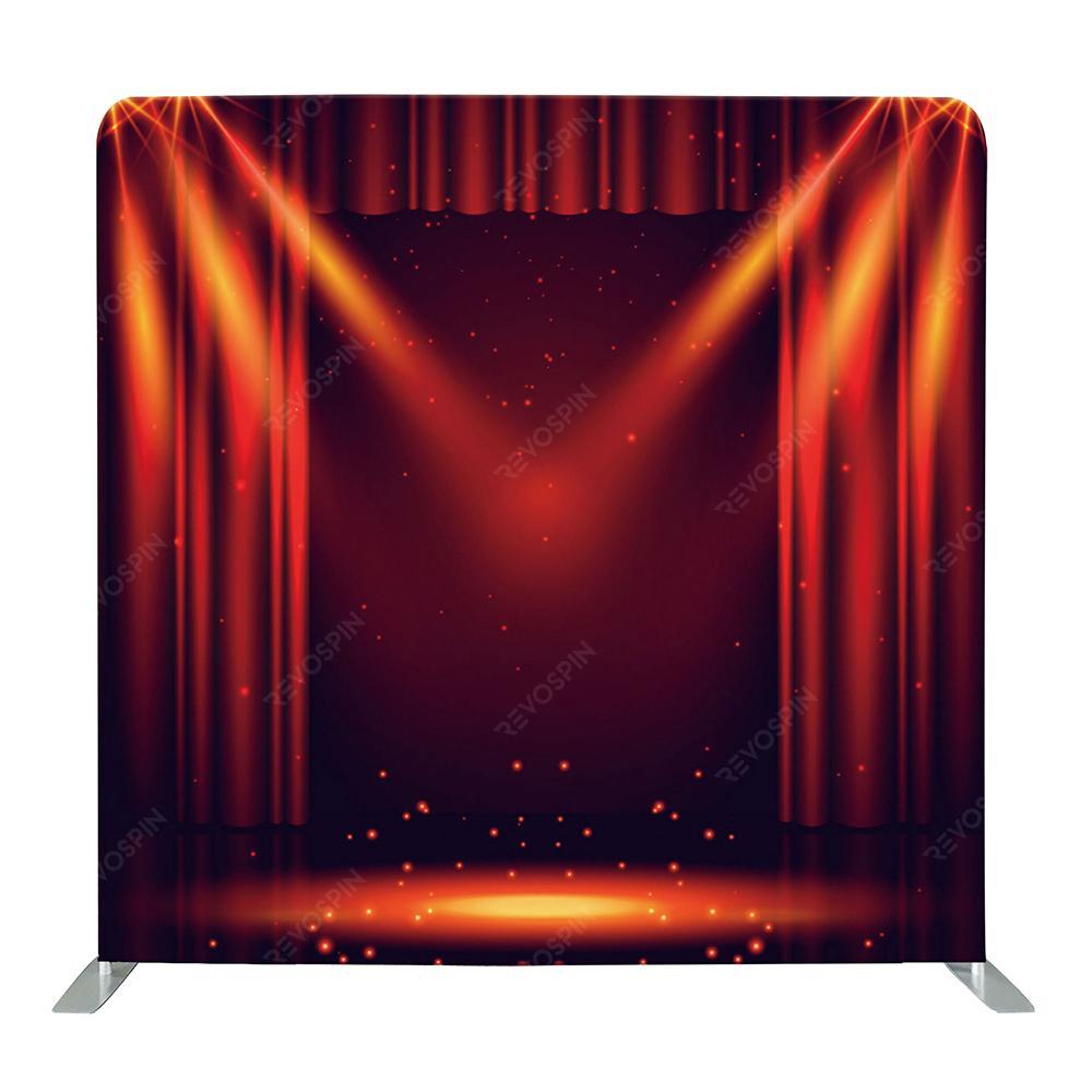 Red Curtain Spotlight Tension Backdrop - VS Booths 360